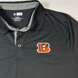 Cincinnati Bengals NFL Team Apparel XL Mens Grey and Black Smart Casual Polo